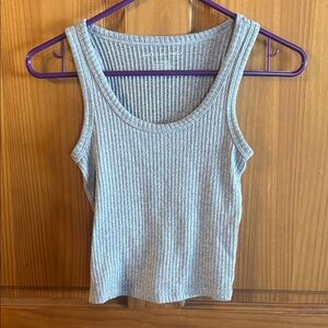 American Eagle Gray Ribbed Tank Top